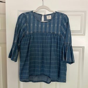 Harper cotton denim top. Oversize XS